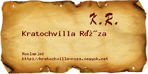 Kratochvilla Róza névjegykártya